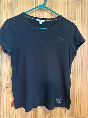 Calvin Klein Black Short Sleeve Crew Tee with CKJ Chest Logo